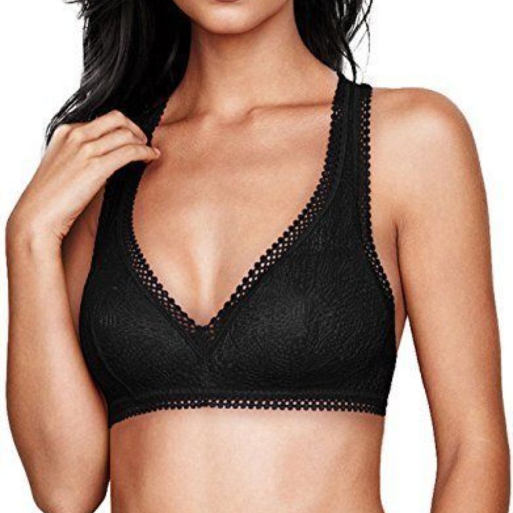 Victoria Secret Lined Racerback Bralette- Black, S
